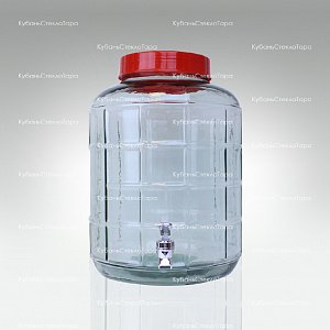 Бутыль (банка) стеклянный GL-70/18 л с краником оптом и по оптовым ценам в Сочи