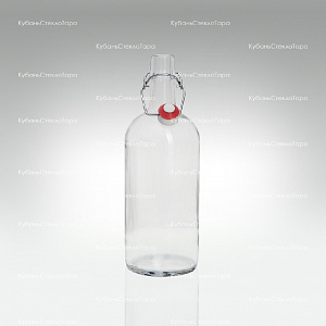 Бутылка «Бугельная» 1л. (Прозрачная) стеклянная с пробкой оптом и по оптовым ценам в Сочи