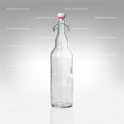 Бутылка «Бугельная» 0,500 л. (прозрачная) стеклянная с пробкой оптом и по оптовым ценам в Сочи