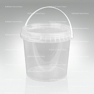 Ведро 1 л прозрачное с крышкой пластик оптом и по оптовым ценам в Сочи