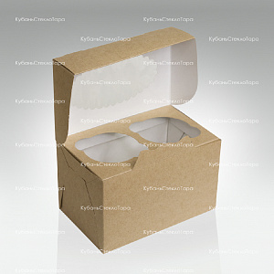 Упаковка для маффинов 100х160х100 мм (для 2 шт) оптом и по оптовым ценам в Сочи