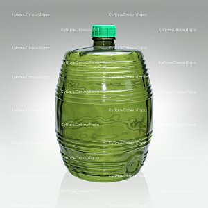 Бутыль 10,0 л Бочонок (зеленый) стеклянный оптом и по оптовым ценам в Сочи
