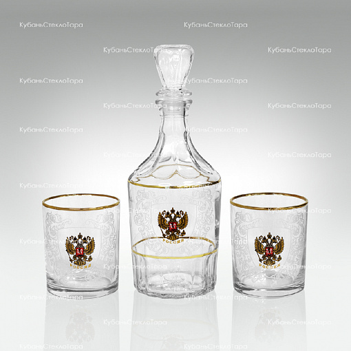 Набор подарочный Россия 3пр (графин Цезарь + 2 стакана 250мл) оптом и по оптовым ценам в Сочи