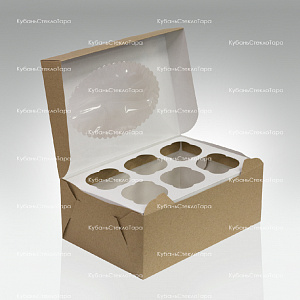 Упаковка для маффинов 250х170х100 мм (для 6 шт) оптом и по оптовым ценам в Сочи