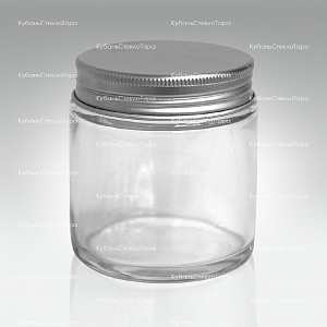 Банка 0,100 л прозрачное стекло с алюминиевой серебряной крышкой оптом и по оптовым ценам в Сочи